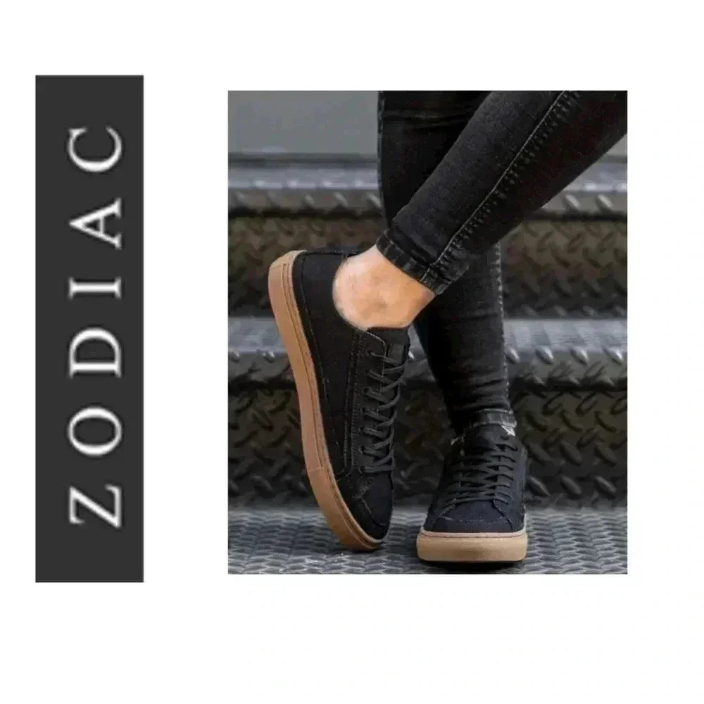 🆕 Zodiac Womens Ella Canvas Lifestyle Casual and Fashion Sneakers Black 8🆕